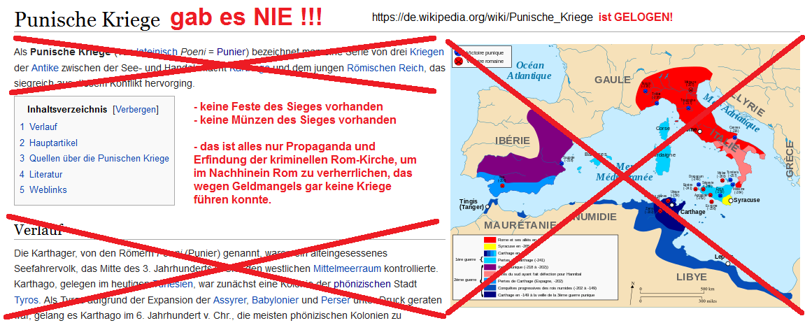 Die
Punischen Kriege gab es NIE Die
Punischen Kriege gab es NIE