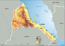 Eritrea map with height indications