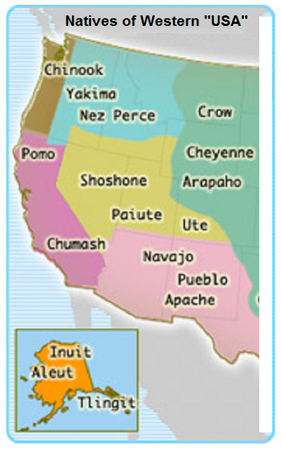 Map of the "USA" with natives
primary nations at the West coast are the Chinook,
the Pomo, and the Chumash Map of the
"USA" with natives primary nations at the
West coast are the Chinook, the Pomo, and the
Chumash