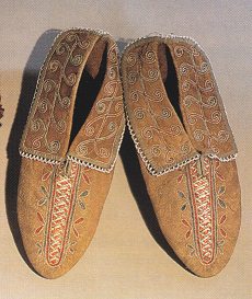 Mokassins mit Quillarbeit der
                          Seneca-Prim�rnation