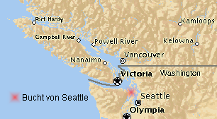 Karte mit der
                    Bucht von Seattle