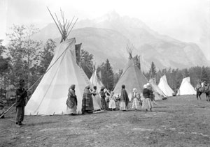 Banff-Indianertage, Tipis und
                          Frauen, 1910 ca.