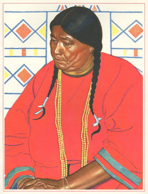Winold Reiss: Blackfoot-Frau
                          "Scalping Woman", die Frau von
                          "Night Shoots"