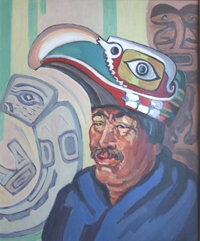 Mildred Valley
                          Thornton: H�uptling Bella Coola mit
                          Vogelmaske, 1945