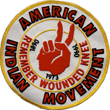 Wounded Knee
                  1973, Abzeichen der "amerikanischen"
                  Indianerbewegung ("American Indian
                  Movement")