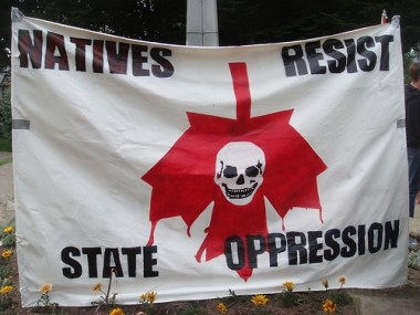 Anti-Kanada-Tag 1. Juli 2007,
                          Flagge