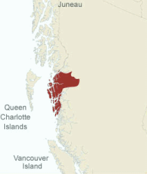 Karte der Prim�rnation der Tsimshian
                          (Tsimshian-"Indianer")