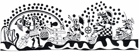 Moche-Kokakauer,
                        Illustration
