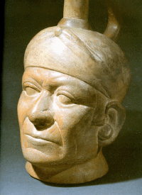 Moche-Gef�ss: Portrait eines alten Herrschers