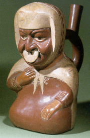 Moche-Gef�ss: Portrait mit Kopfbedeckung