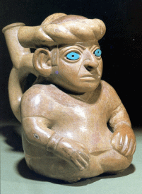 Moche-Gef�ss: Sitzender 02