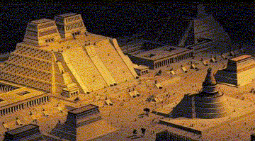 Azteken in
                Tenochtitln: Modellausschnitt