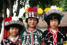 Thailand, children of
a Lisu village in traditional suit: Thailand, children of a Lisu village in
traditional suit:
