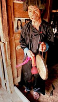 Laos, Meo (Hmong) shaman with drum Laos, Meo (Hmong) shaman with drum