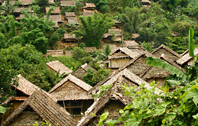 Karen village at Thai Burmese border Karen village at Thai Burmese border