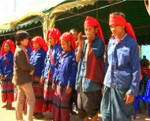Thailand, Lawa men
with flute and women aside Thailand, Lawa men with flute and
women aside