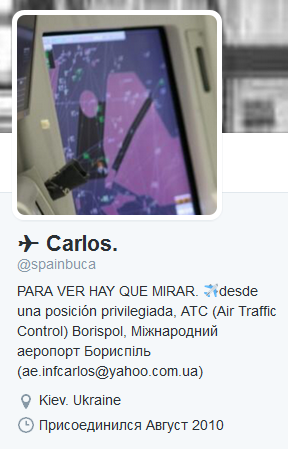 Das Twitter-Konto von
                                      Fluglotse Carlos