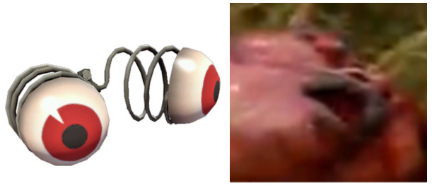 Pop-eye mask [7] on an erotic silicone
                          dummy