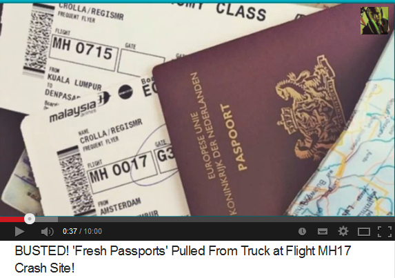 Brand-new
                faked passports for the original passengers of flight
                MH17 of July 17, 2014