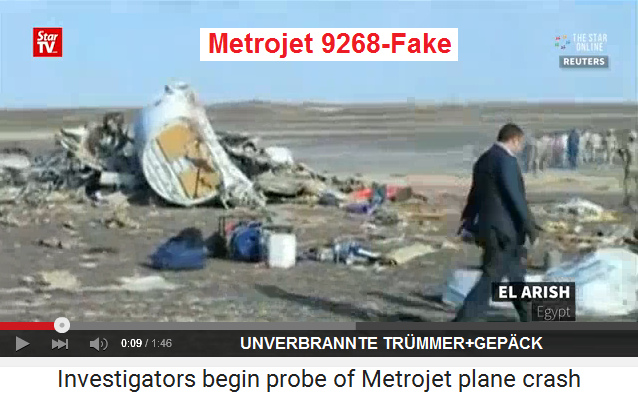 Metrojet 9268-Fake: Unverbrannte Tr�mmer und
                Gep�ck in El Arish