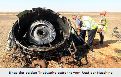 Ein angeblicher Rest eines
                            Airbus-Triebwerks eines A321