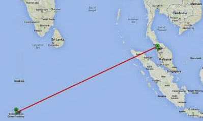 Karte mit Malaysia und der
                              "US"-Gef�ngnisinsel Diego
                              Garcia