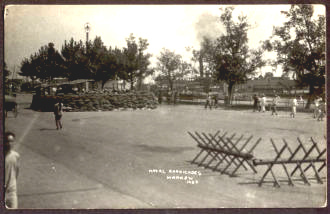 China 1926 Nordfeldzug: Barrikaden der
                        Marine in Hankow