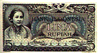 Indonesien: Banknote �ber 5
                  Rupien mit dem Portrait von Raden Kartini ; Indonesia