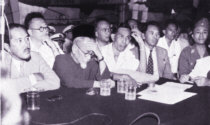 Indonesian representatives
                        aboard the U.S.S. Renville, December 1947.