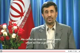Ahmadinejad Christmas speech 2008: He called on man to make every effort to live a good life...