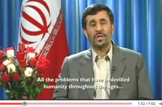 Ahmadinejad Christmas speech 2008: All the problems that have bedevilled humanity throughout the ages ...