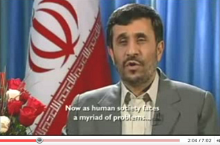 Ahmadinejad Christmas speech 2008: Now as human society faces a myriad of problems ...