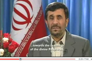 Ahmadinejad Christmas speech 2008: ... towards the teachings of the divine Prophets ...