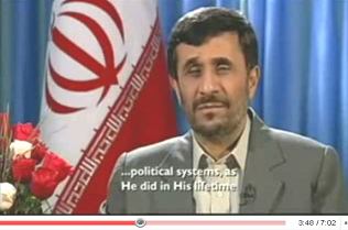 Ahmadinejad Christmas speech 2008: ... political systems, as He did in His lifetime.