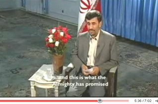 Ahmadinejad Christmas speech 2008: ... and this is what the Almighty has promised.