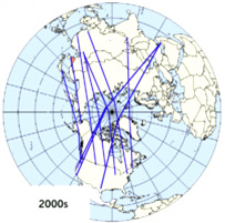 Rutas de vuelos pasando el
                          polo norte