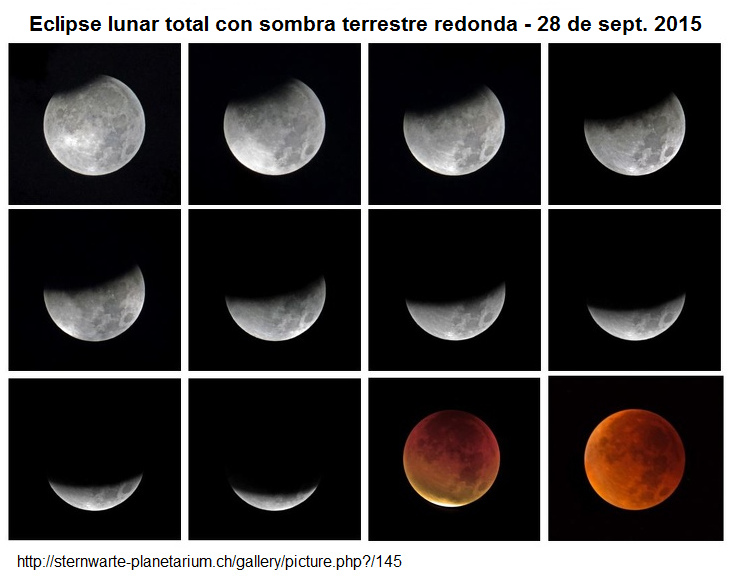 Eclipse lunar en Europa el 28 de septiembre 2015 -
la sombra terrestre es REDONDA Eclipse lunar en Europa el 28 de
septiembre 2015 - la sombra terrestre es REDONDA