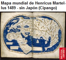 Mapa mundial de Henricus Martellus 1489 - sin Japn
                (Cipango)