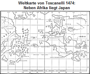 Weltkarte von Toscanelli