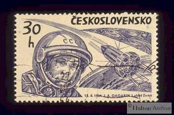 Culto de
                        Gagarin en sellos postales del Bloque del Este,
                        p.e. en la Repblica de Checoslovaquia