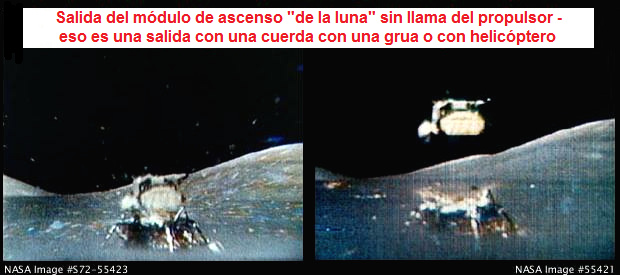 Apolo17: El lanzamiento del m�dulo de ascenso
                saliendo "la luna" sin llama y sin humo del
                propulsor, fotos originales de la NASA...