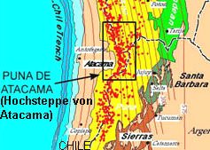 Mapa: posicin del altiplano / puna de
                          Atacama en Chile