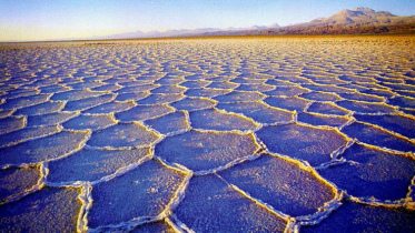 "Paisajes lunares" en
                                  Chile: salar de Atacama (01): llanura
                                  con formacin de sal como panal de
                                  miel [76]
