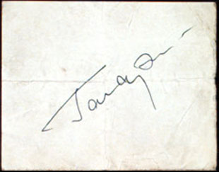 Gagarin cult: Yuri Gagarin's signature
                          becomes a cult.