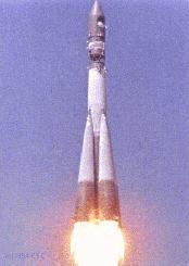 Gagarin's alleged starting rocket in form
                      of a bazooka. Flight.
