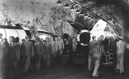 1945: Dora Mittelbau: Rocket production
of the rocket A4 of Wernher von Braun by forced
workers resp. cc captives. 1945: Dora Mittelbau:
Rocket production of the rocket A4 of Wernher
von Braun by forced workers resp. cc captives.