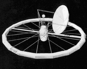 1946: Wernher von Brauns ring formed
space station, drawing 1946. 1946: Wernher von Brauns
ring formed space station, drawing 1946.