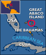 Map with the place of discovery of
"Liberty Bell 7", found off Great Abaco
Island. Map with the place of discovery of
"Liberty Bell 7", found off Great Abaco
Island.