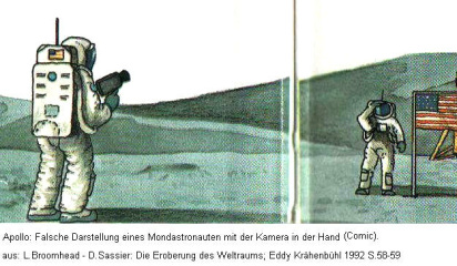 Bloomhead-Comic: Astronauten sollen auf
                            dem Mond spazieren und eine Handkamera
                            bedienen, absolut irreal 02.