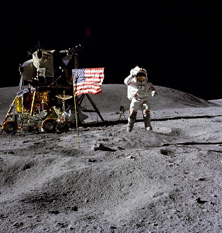 Apollo 16 Foto-Nr. AS16-113-18339: Sprung
                          von Young ohne Sprunghaltung: Fotomontage.